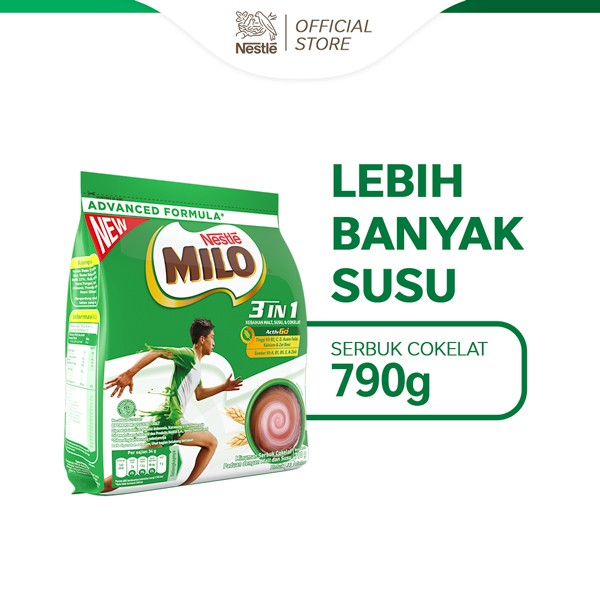 

MILO 3in1 ACTIV-GO Susu Coklat Pouch 790g