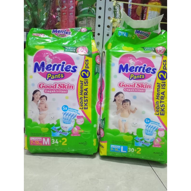 PAMPERS MERRIES M34, L30, XL26