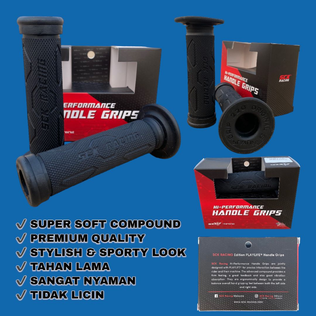Handgrip Handfat Grip SCK Original ACHG Maskot & Hexa-R Bulu SCK Racing Malaysia Original Universal
