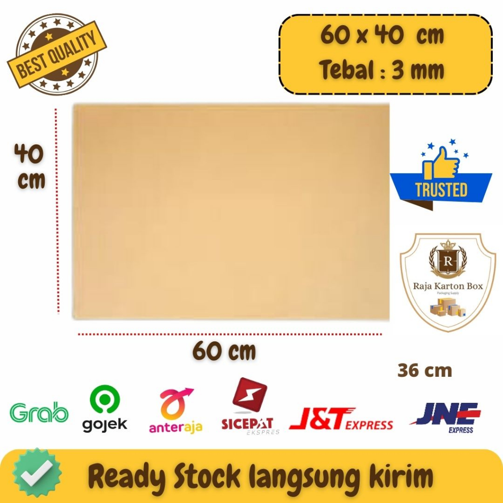 

Kardus Lembaran 60 x 40 cm Bahan Baru