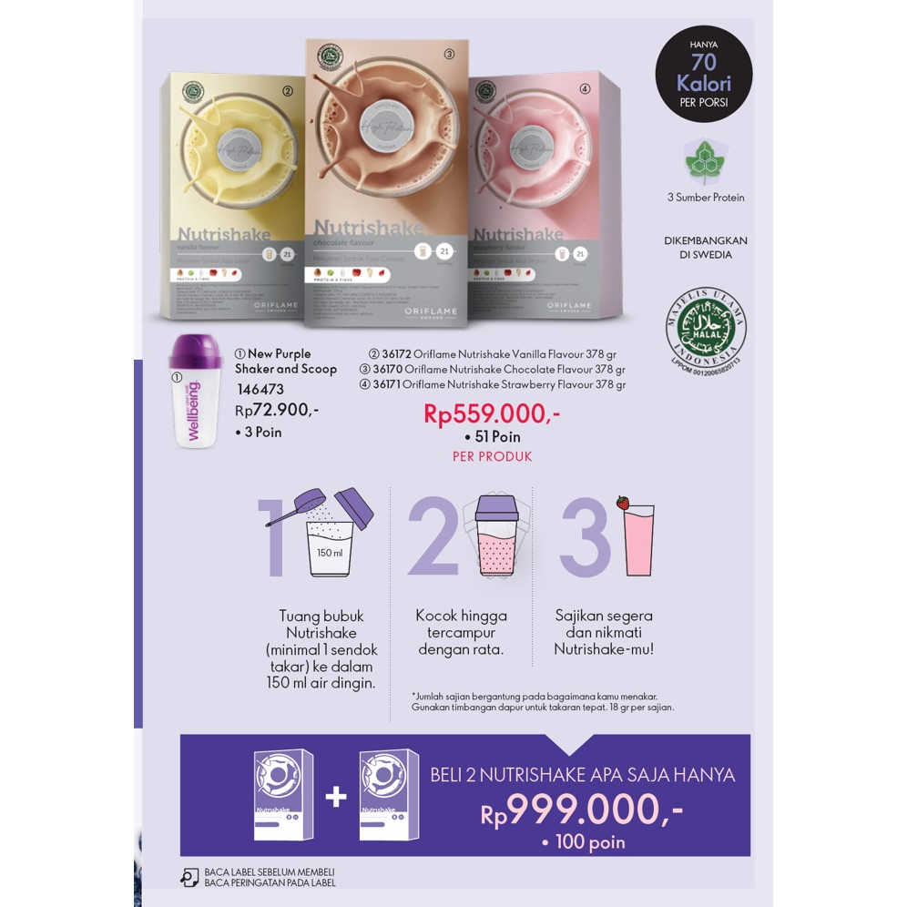 

Nutrishake by Oriflame Rasa Vanilla, Strawberry & Chocolate