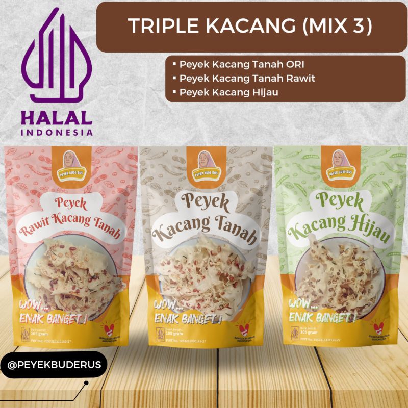 

PEYEK TRIPLE KACANG (MIX KC RAWIT, KC TANAH ORI, KC HIJAU)