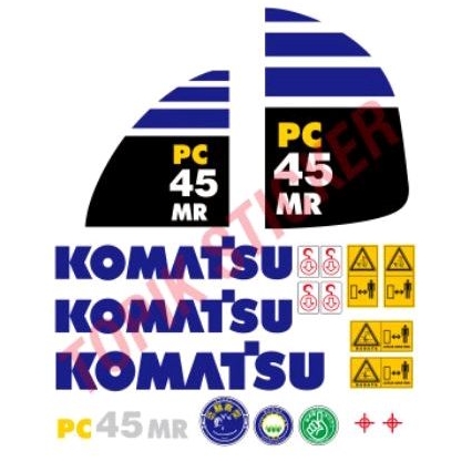 Stiker Mini Excavator KOMATSU PC 45 MR, Stiker Alat berat