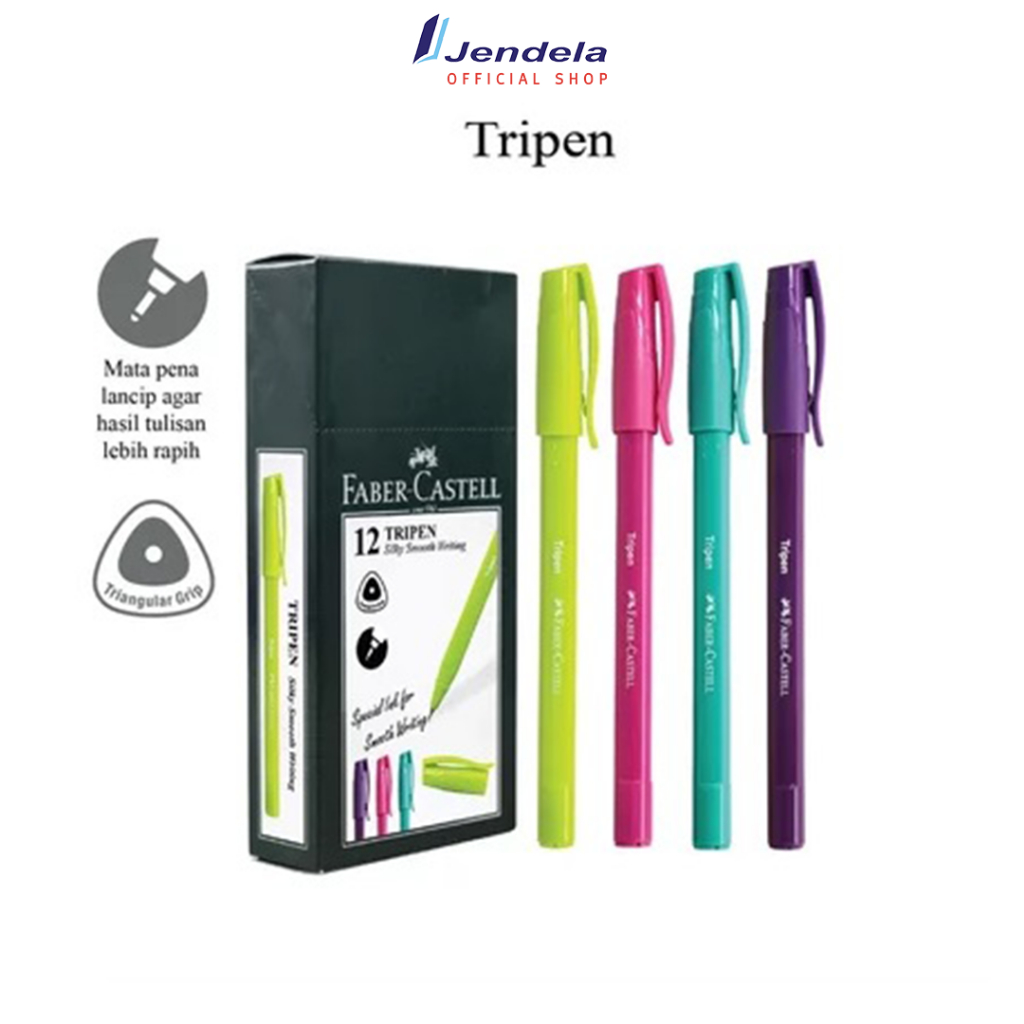 

Bolpoin Tripen P7 K7 Faber Castell Click Pulpen Isi 12+2 Pack Pena Simpel Tinta Hitam Untuk Sekolah Kantor ATK
