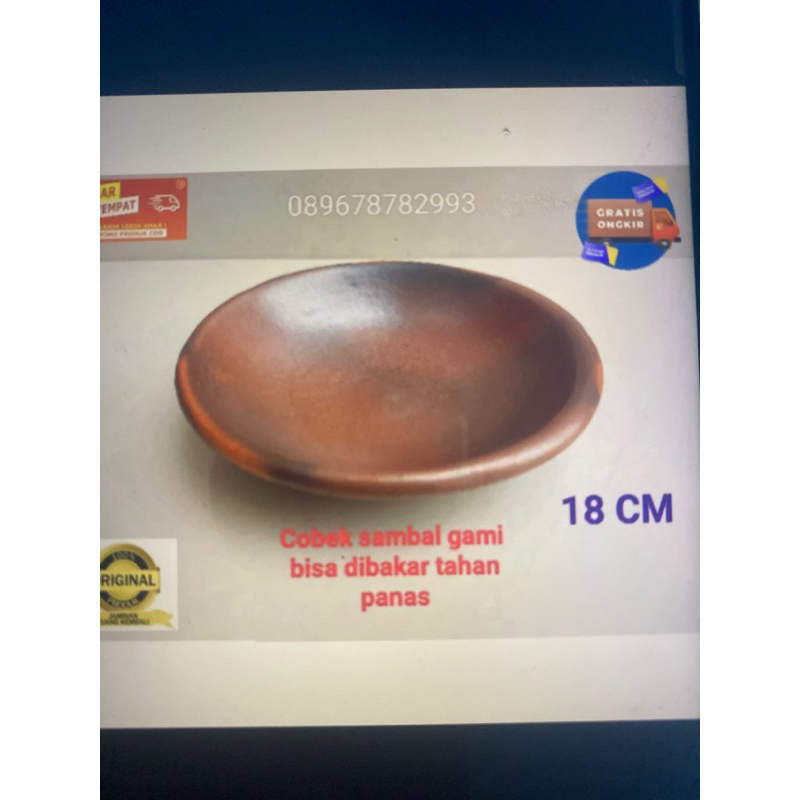 COBEK SAMBAL GAMI TAHAN PANAS PIRING SAMBAL LALAPAN 18 cm