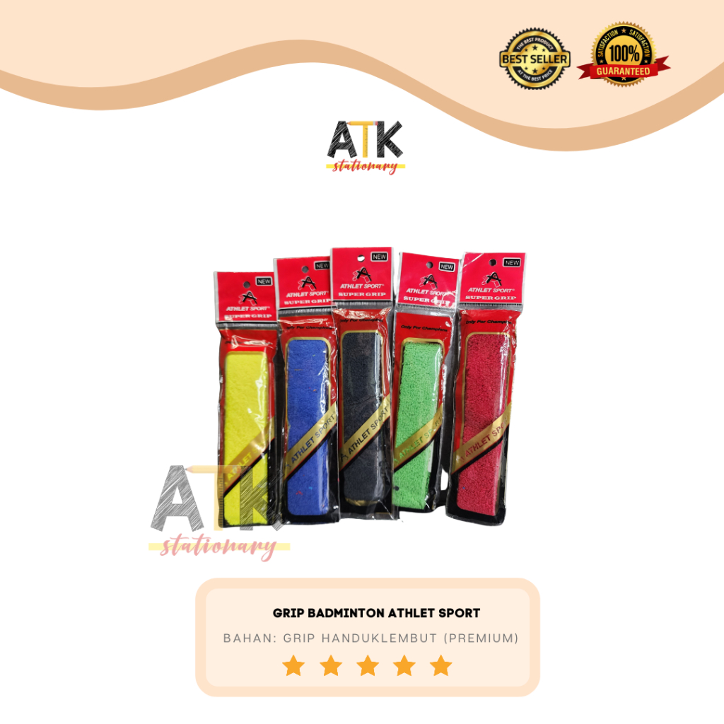 Grip Badminton Raket Athlet Sport Handuk Super Grip Premium Lembut Atk
