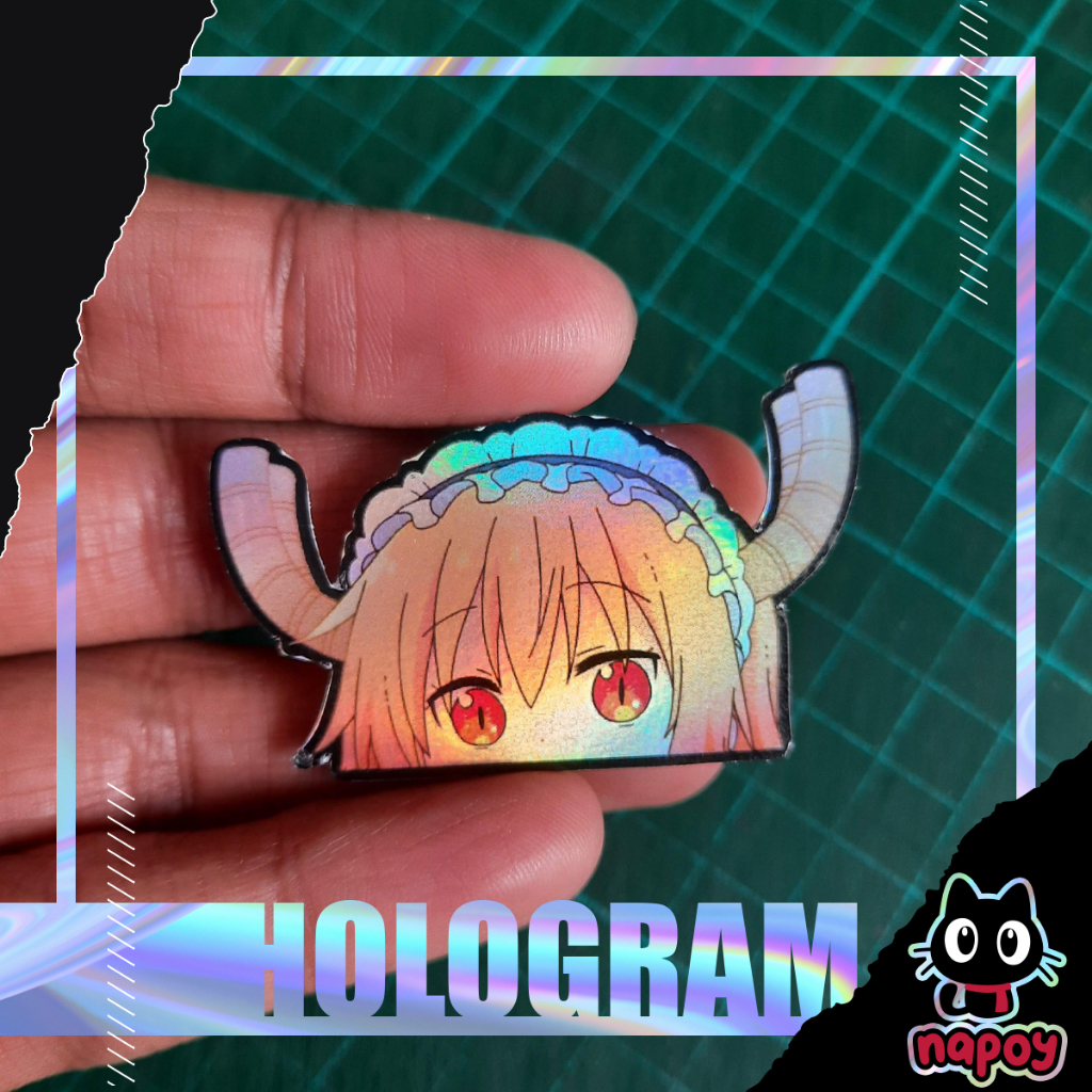 Stiker Hologram Anime Kobayashi-san Chi no Maid Dragon Tohru