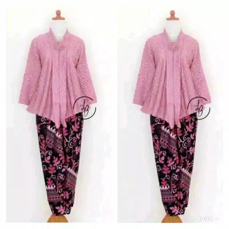 SET KEBAYA FLOY BROKAT POLOS / JUMBO LD 130 / KEBAYA BIG SIZE / KEBAYA TERLARIS / ROK LILIT / KEBAYA
