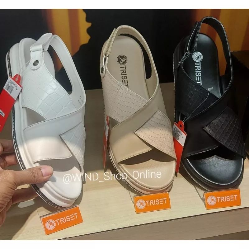 JUMBO SALE‼️ TRISET Sepatu sandal wedges wanita tali belakang 36-40