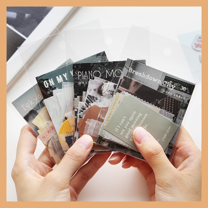 

10pcs Kertas retro vintage deco bujo / Paper Retro DIY Scrapbook Kertas Motif Bujo