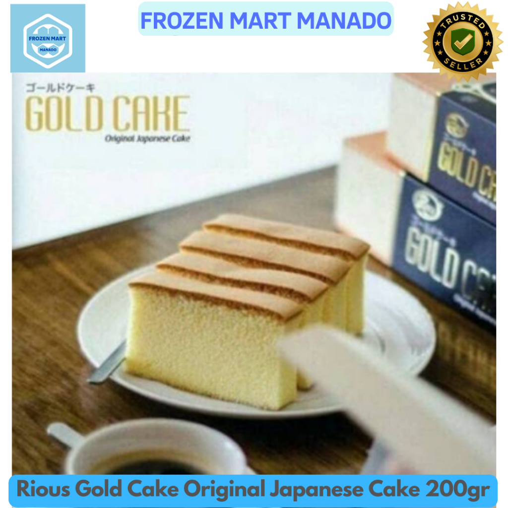 

Rious Gold Cake Original Japanese Cake 200gr - Frozen Mart Manado (Frozen Food Manado)