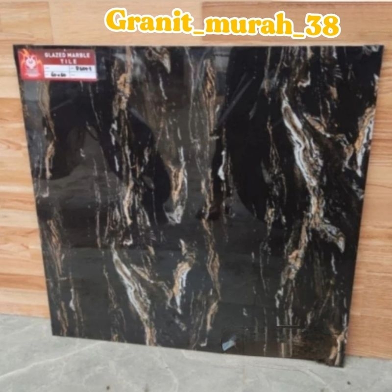 Granit/Lantai/Dinding 60x60 Hitam motif Aurora Black  by Torch Tile