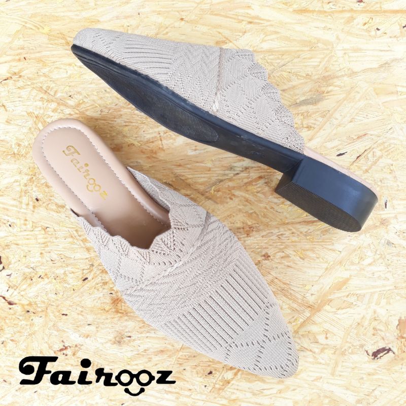 Fairooz - Sepatu Wanita Flat Shoes Rajut Import Hak 3cm