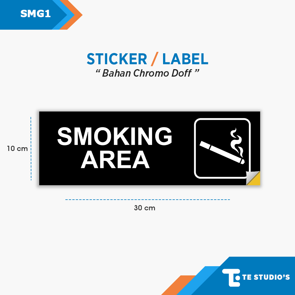 

Stiker Smoking Area Rambu Tanda Sign Area Merokok Sticker Wall Sign Caffe Kafe Label K3 Safety Keamanan