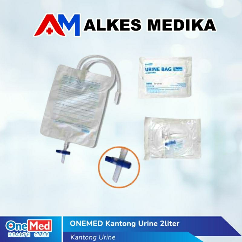 ONEMED Urine bag 2liter / Kantong Urine T VALVE