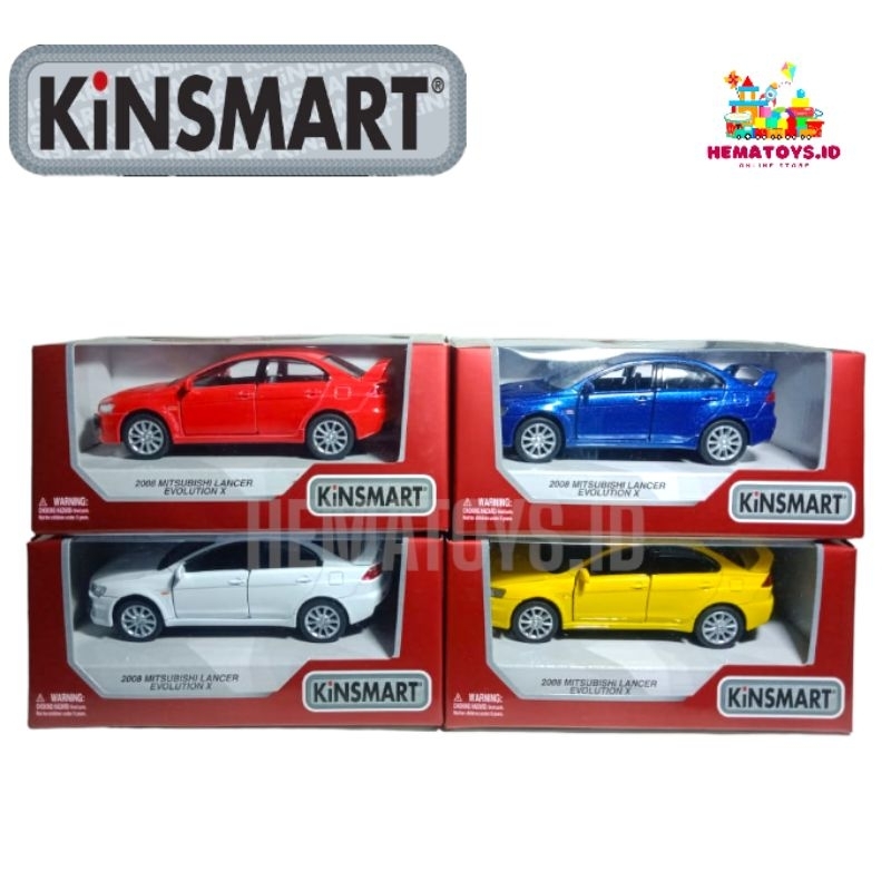 Diecast 2008 Mitsubishi Lancer Evolution X Kinsmart miniatur Mobil