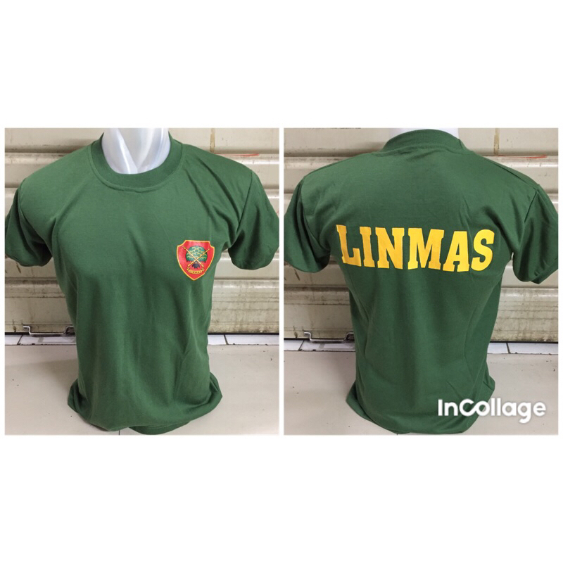 kaos linmas pendek sablon/kaos linmas hijau lengan pendek/kaos linmas lengan pendek/kaos linmas leng