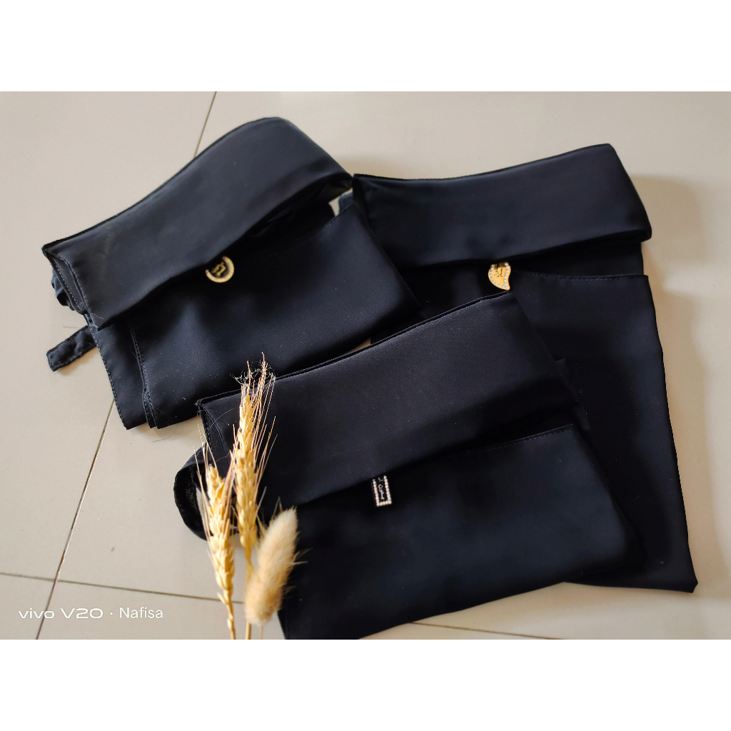 Cadar Bandana PONI bandul BEDOONESSM ped keras/niqab PONI bandul Ori Saudi SIFON SILKY JETBLACK(jahi