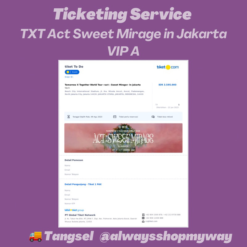 [BOOKED] TOMORROW X TOGETHER TXT ACT SWEET MIRAGE ASM KONSER IN JAKARTA TIKET