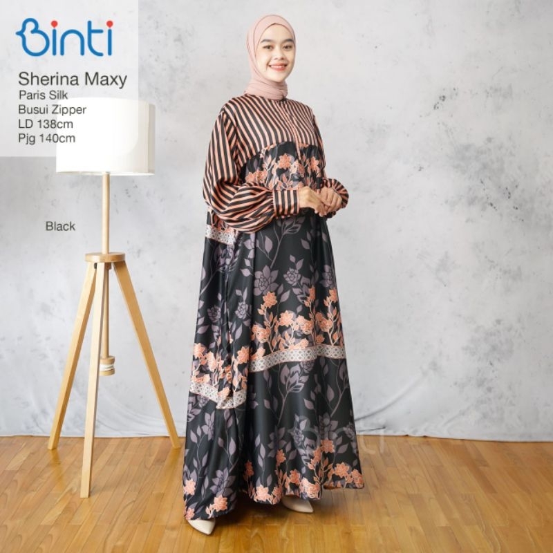 Gamis Wanita Jumbo Silk Premium Motif Bunga Ori Binti