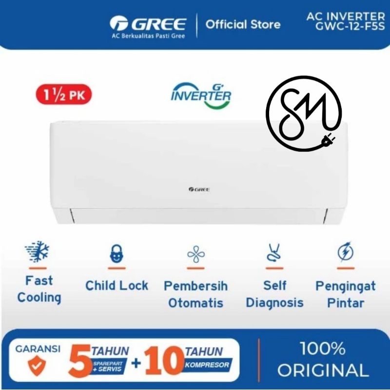 AC Gree 1.5 PK Inverter Split GWC 12F5S GWC12F5S F5S Series