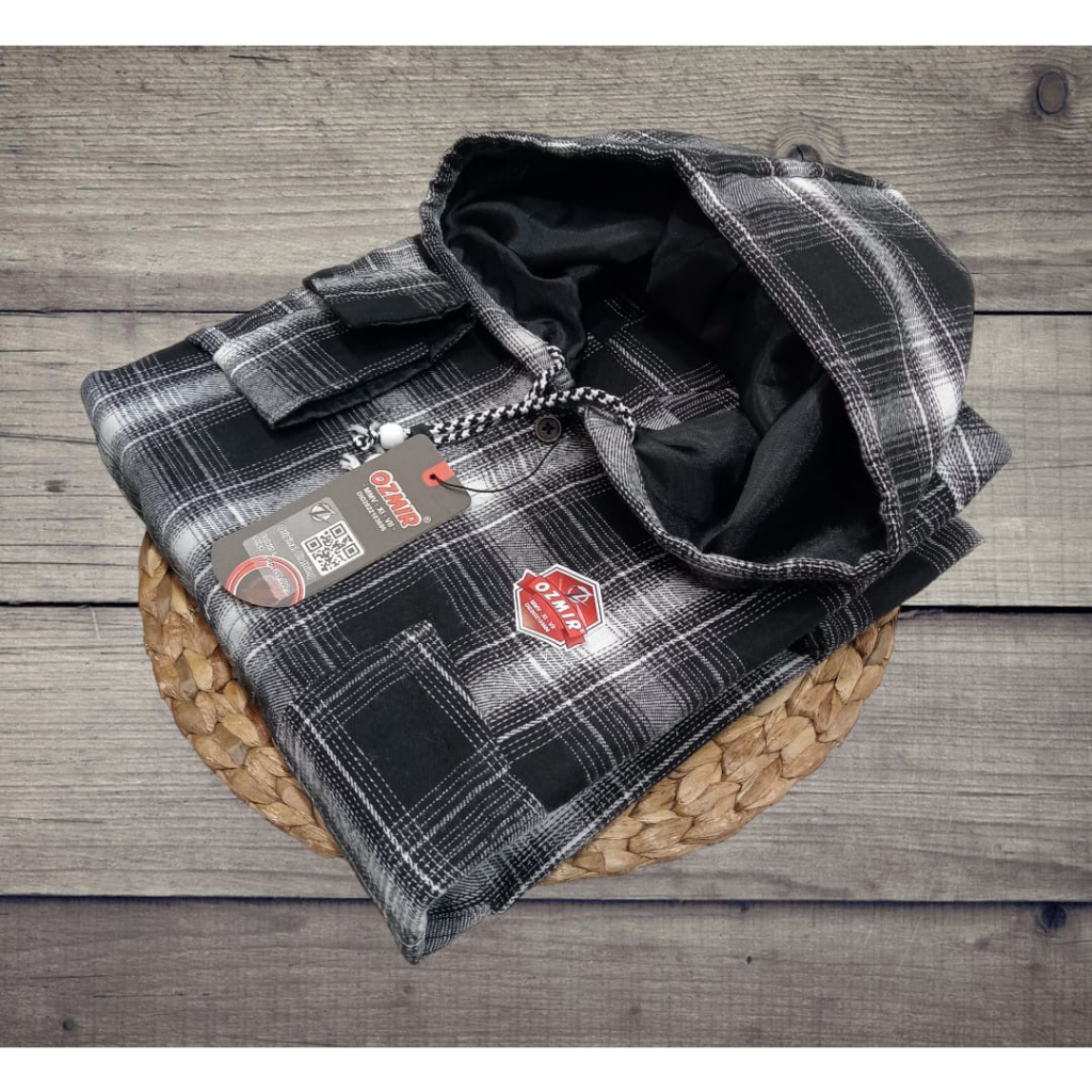 Kemeja Flanel Hoodie Pria Wanita Lengan Panjang Distro Premium / Kemeja Hoodie Pria Dewasa / Kemeja 