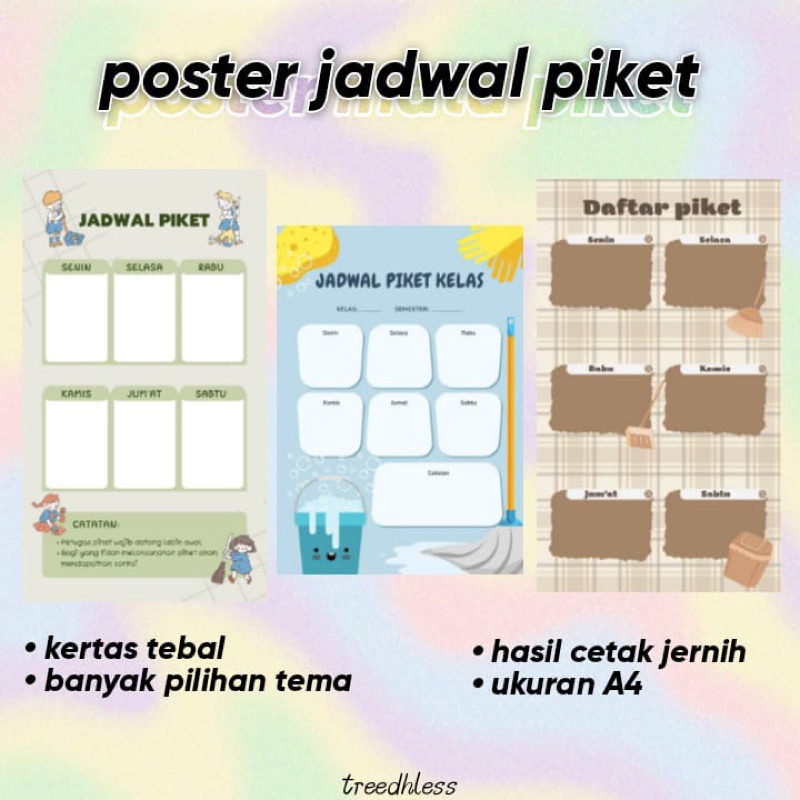 

Poster jadwal piket kelas