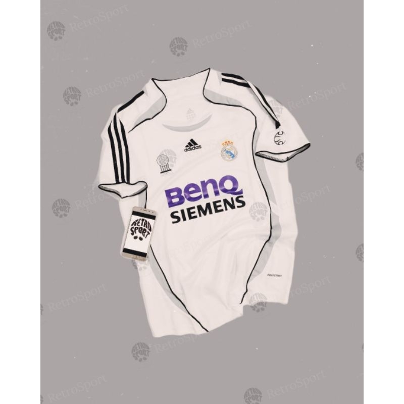 Jersey/Baju Bola Vintage — MADRIT Retro Home 2006-2007 Teamgeist | WeKa A3/GO Import