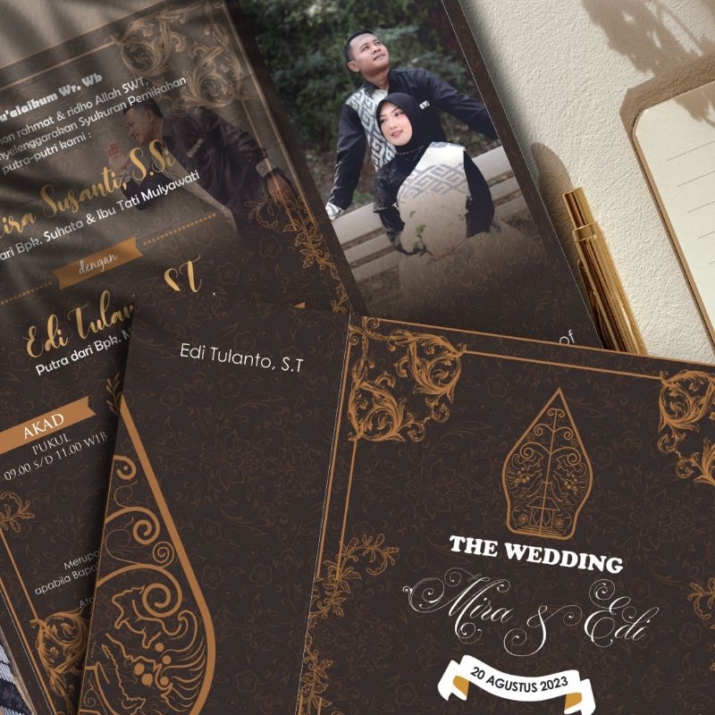 undangan pernikahan khitanan syukuran undangan orangtua undangan tema jawa wayangan gunungan murah