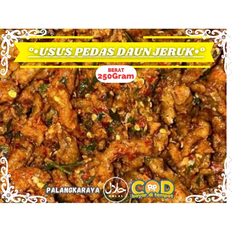 

Usus Pedas Daun Jeruk Gurih Renyah 250gram