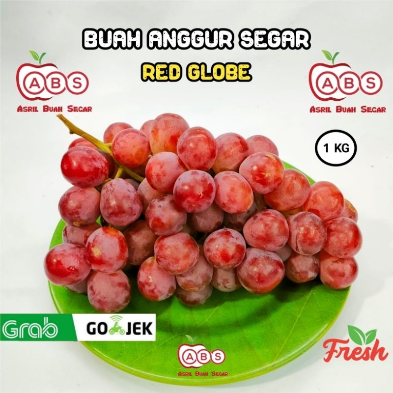 

Buah anggur segar 500Gr - 1KG manis ( Red Globe as ) | Anggur segar manis berair