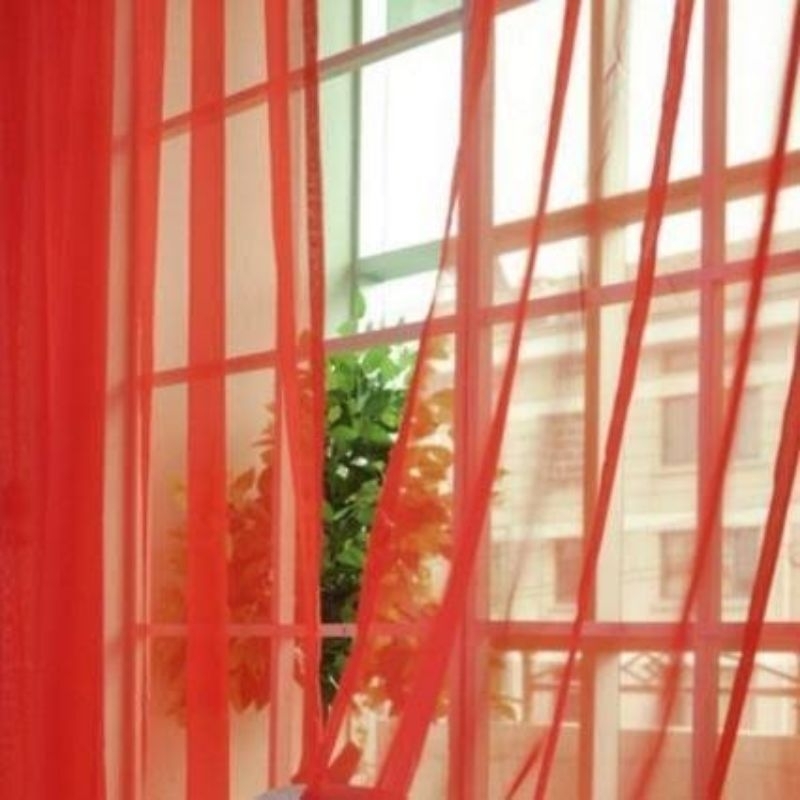 Gorden Vitrase Merah/Gorden Jendela/Gorden Pintu