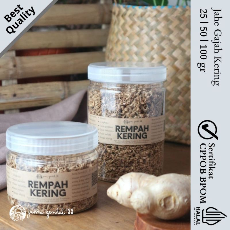 

Jahe Putih Iris Kering | Rempah Kering by Jamu Gendul 88 | Kualitas Premium Sudah BPOM dan Halal