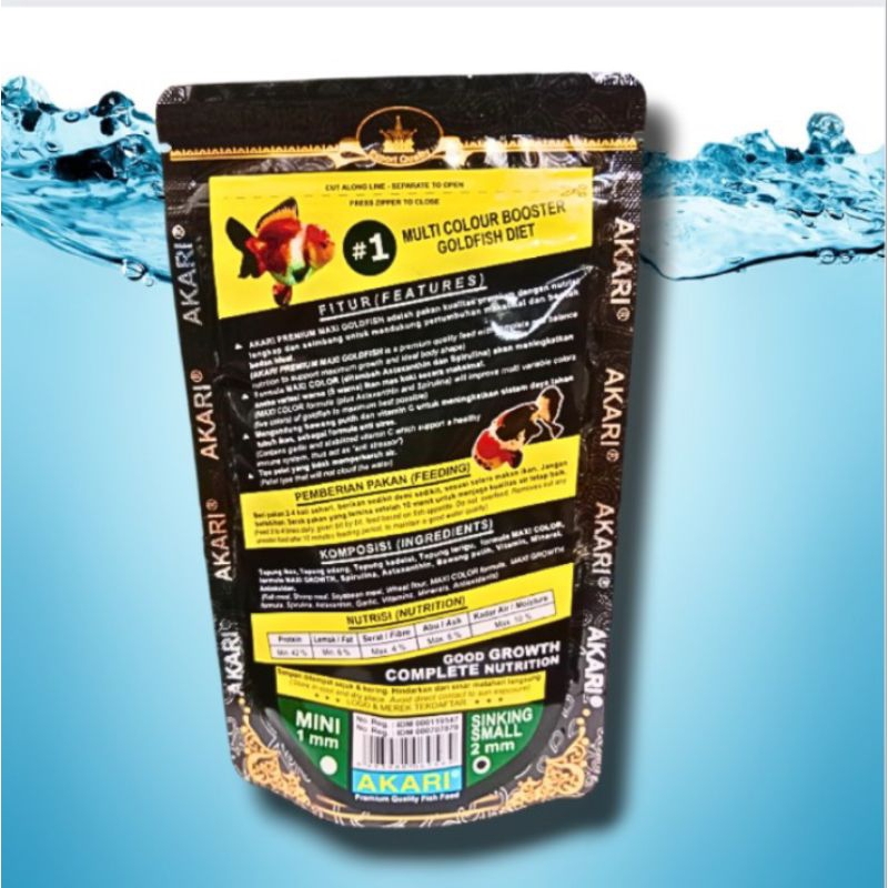 Makanan Ikan Goldfish Oranda Rancu AKARI PREMIUM MAXI GOLDFISH 100GR