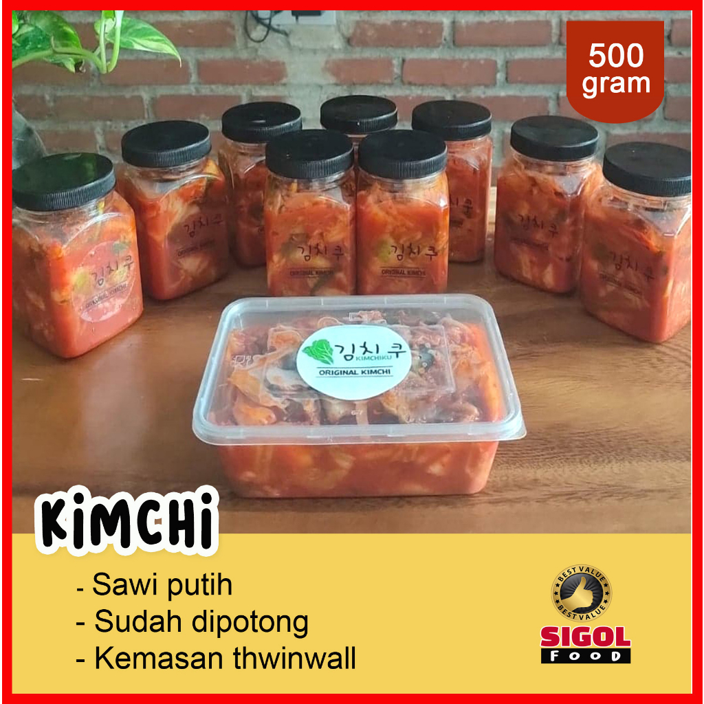 

Fresh Kimchi/500gram/kimchi Original/Makanan Halal/Asinan Korea Sawi Putih/Kimchi Halal/Asinan korea