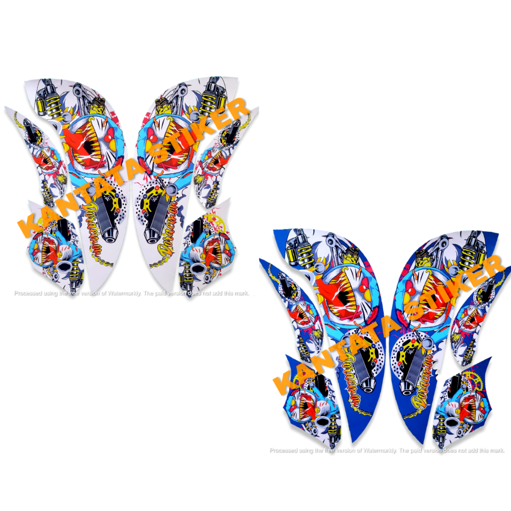 STIKER STRIPING LIS BODY MOTOR SCOOPY VARIASI ZOMBI WARNA BIRU SEPASANG STANDAR FULL SET