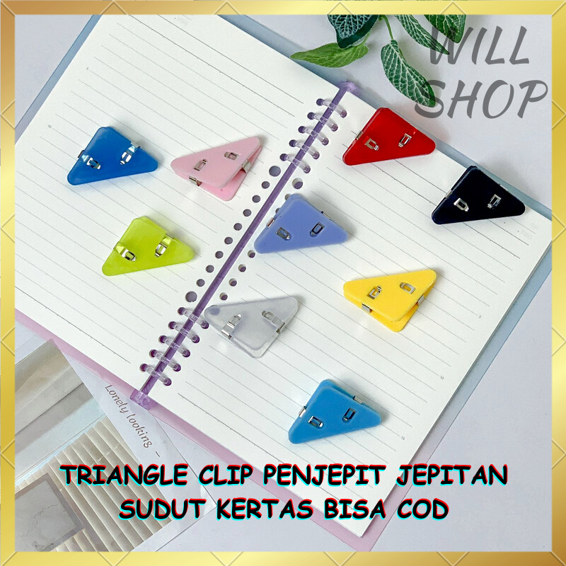 

TRIANGLE CLIP PENJEPIT JEPITAN SUDUT KERTAS BUKU NOTEBOOK A4 A5 A6 TERMURAH GROSIR BISA COD