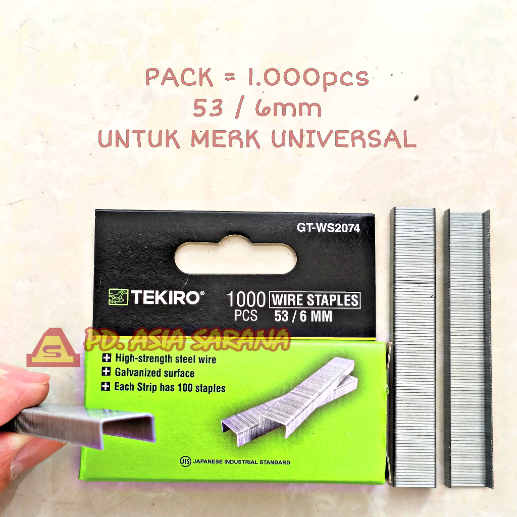 

Refill Staples 6mm Tembak TEKIRO GT-WS2074 Isi Steples Stapler 53/6 mm