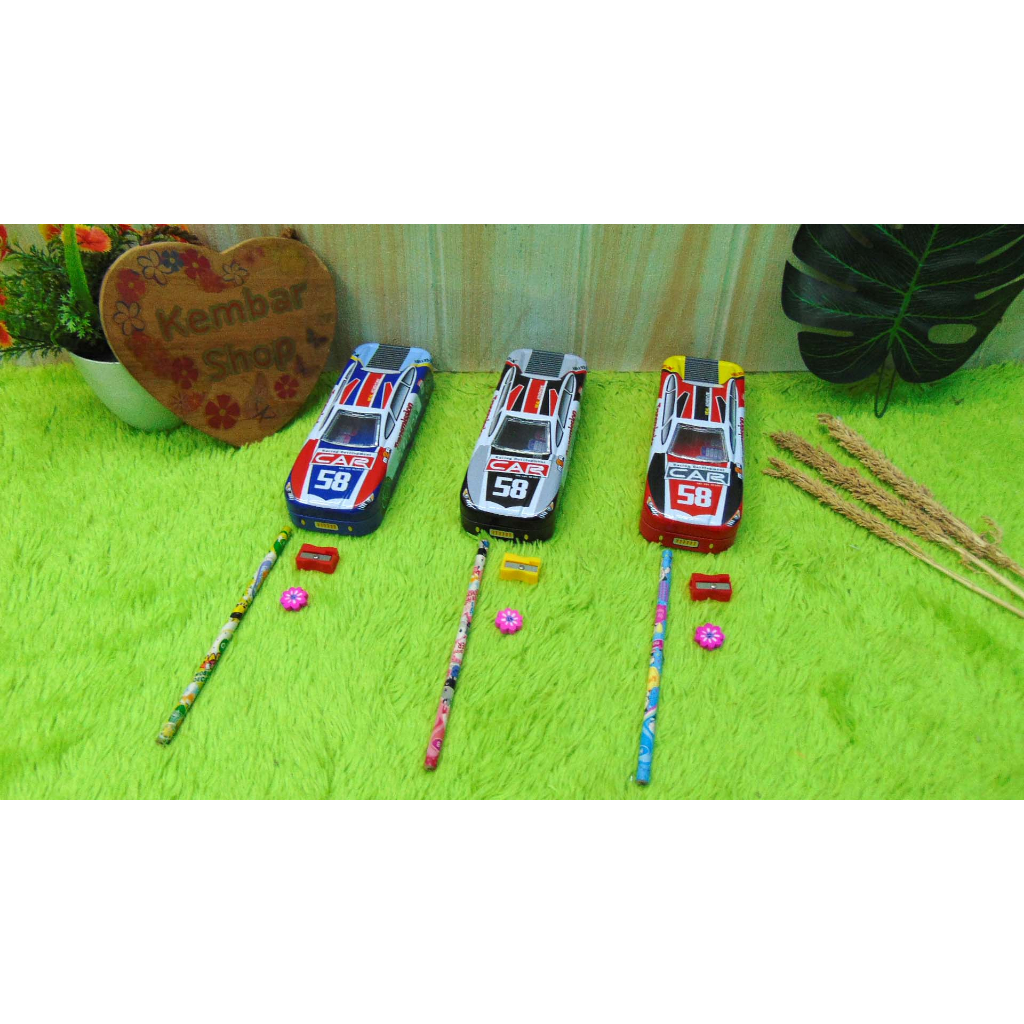 

B-667 Tempat Pensil Kaleng Mobil Set Tempat Pensil Motif Random