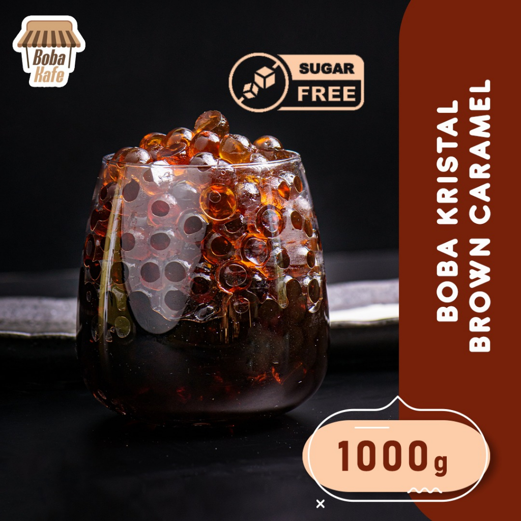 

BoBa Kristal Brown Caramel - Topping Boba Jelly Praktis Siap Digunakan 1000gr