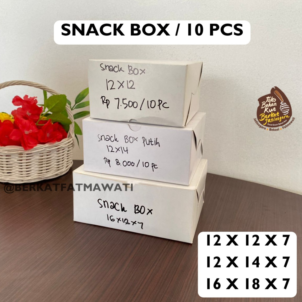 DUS SNACK BOX / BOX SNACK PUTIH/ 10 PCS