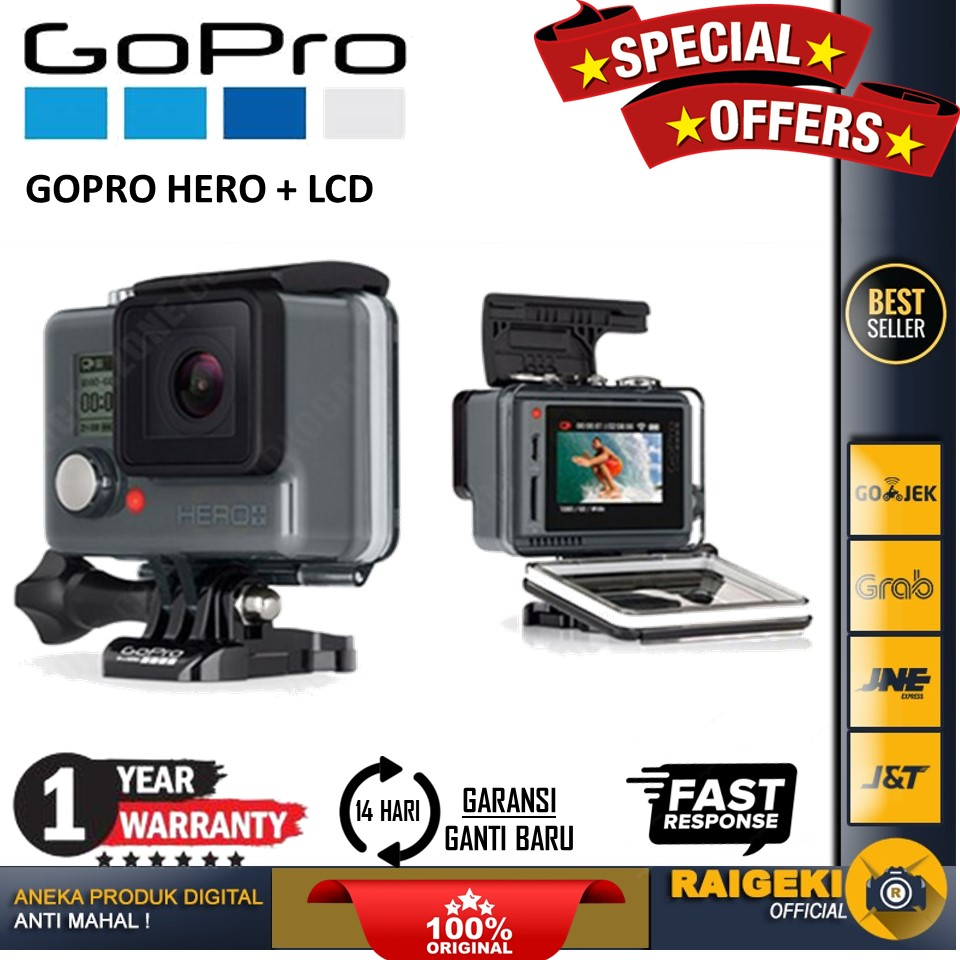 GoPro HERO+ LCD - Kamera Aksi dengan Layar Sentuh 2 Inci dan Tahan Air hingga 40m