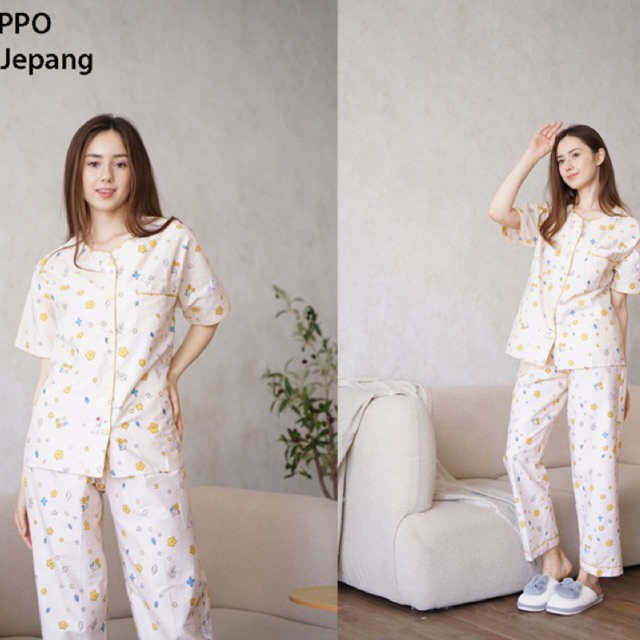 [KJ0002] BAJU TIDUR WANITA DEWASA PIYAMA WANITA DEWASA KATUN JEPANG MOTIF BUNGA