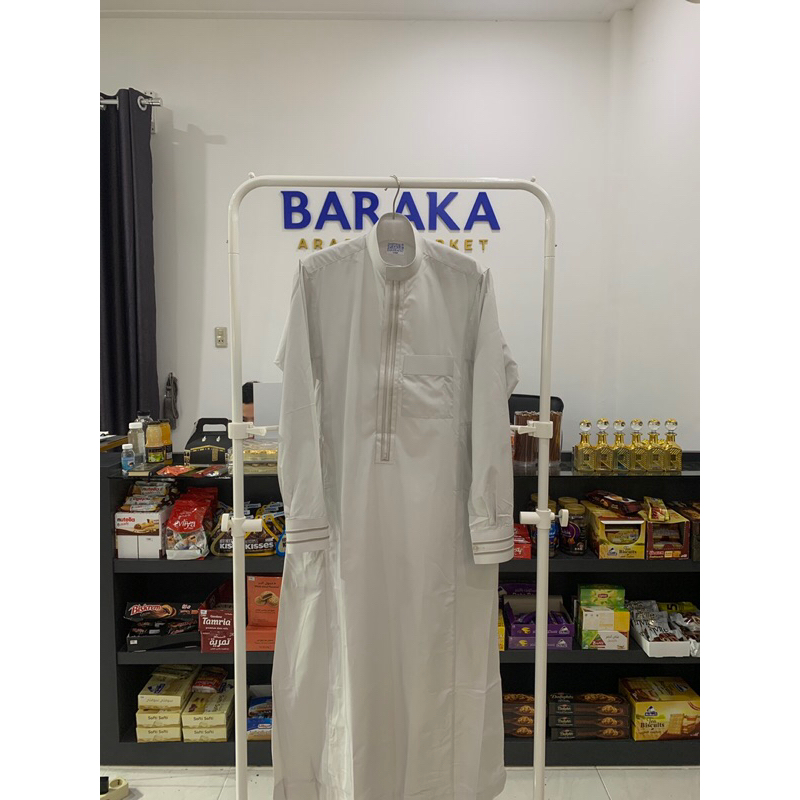 Jubah Zakhrafat Abu-abu Cerah by Alshiaka