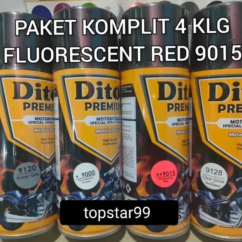Promo Pilok Cat Semprot Diton Premium Fluorescent Red Stabilo Merah F9015 9015 Primer Grey Epoxy