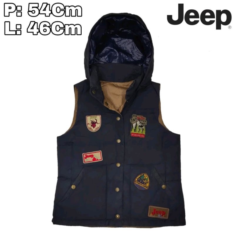 V97 Rompi Bulang Casual JEEP Vintage Adventure Vest Bulu Angsa Goosedown Tebal Musim Dingin