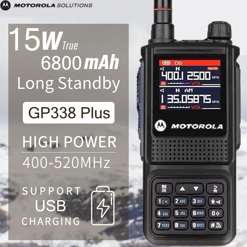 MOTOROLA GP338 Plus walkie talkie dua arah radio wailkie talkie jarak panjang 15W panggilan frekuens