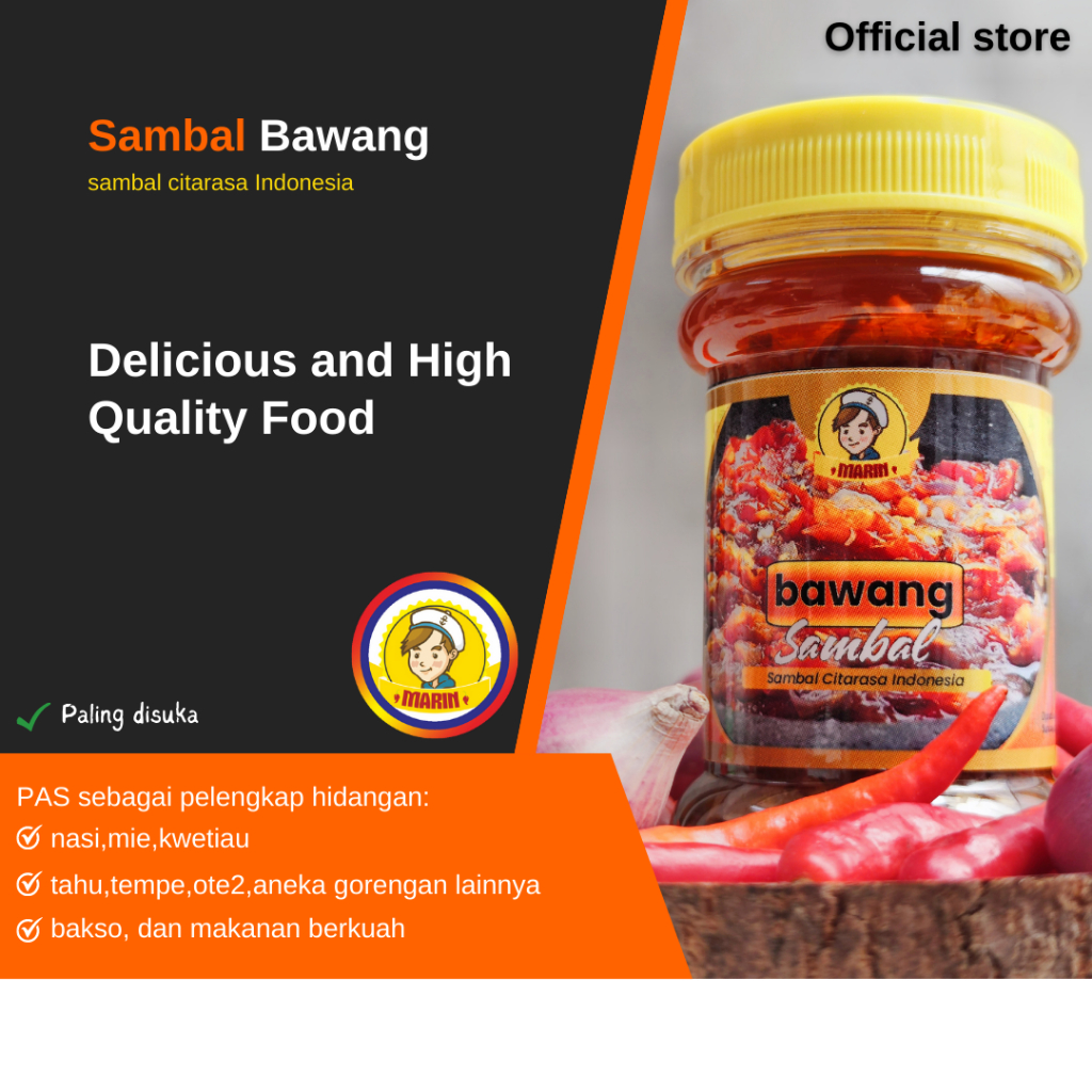 

SAMBAL BAWANG-150G-PEDAS-HALAL-SURABAYA-COCOK UNTUK OLEH2-BU RUDY