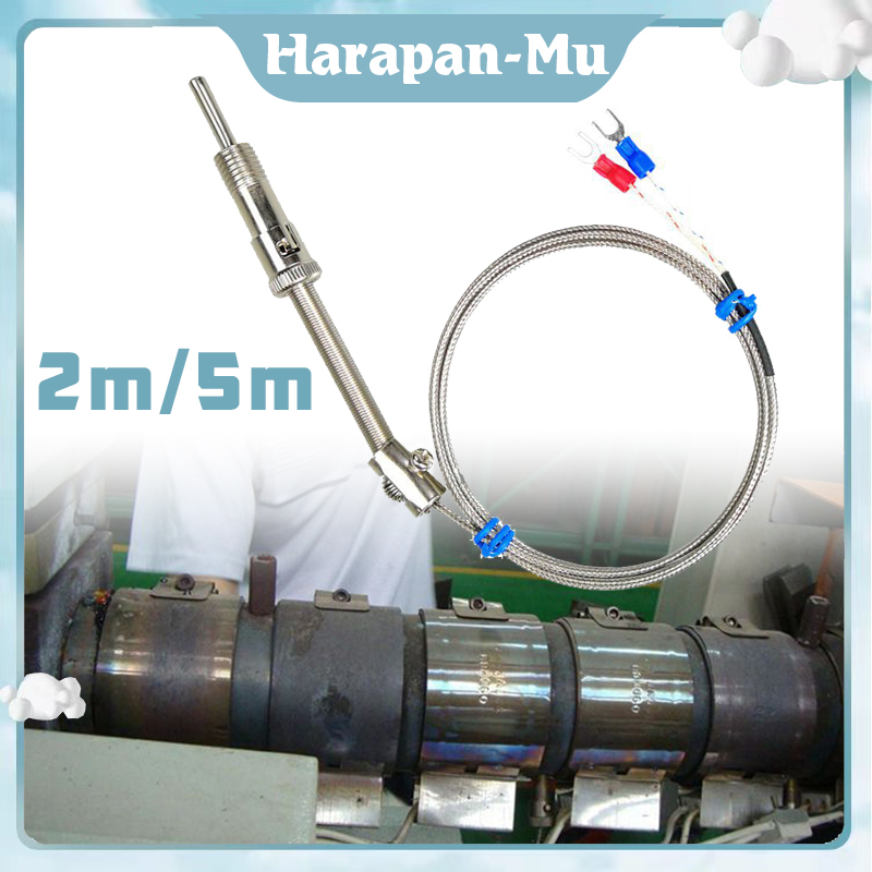 2/5M Thermocouple Type K Bayonet Probe Kabel M6 Thread K Type Thermocouple Temperature Sensor Cable