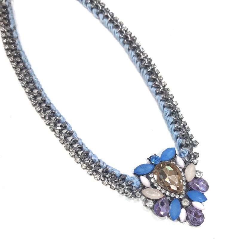 Premium Kalung Fashion Korea Choker Jewelry / Crystal Beads Necklace Import